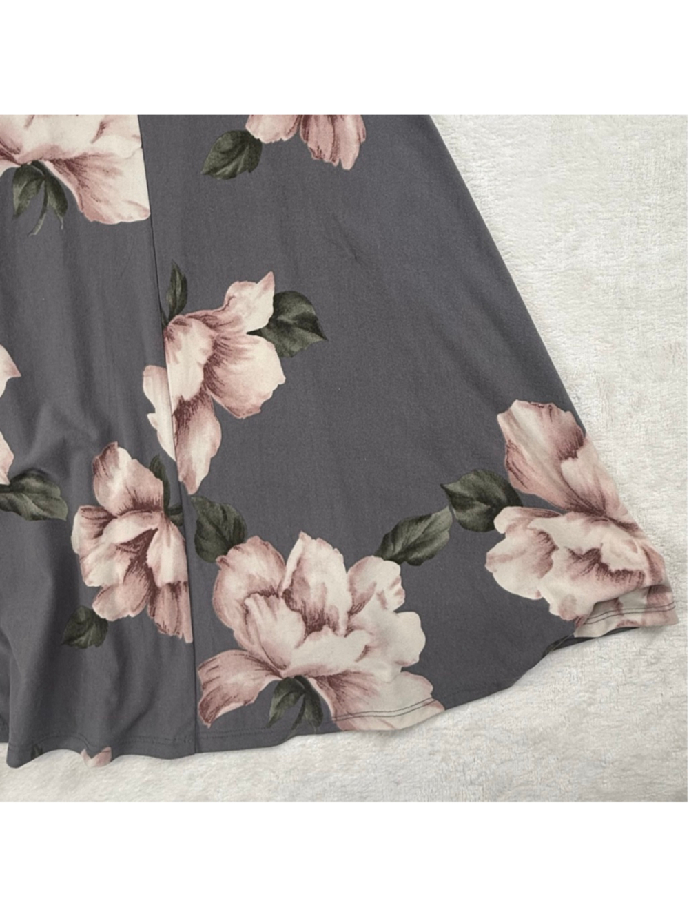 Women's Kaileigh Gray Pink Floral Sleeveless Wrap Dress Medium - Picture 10 of 13